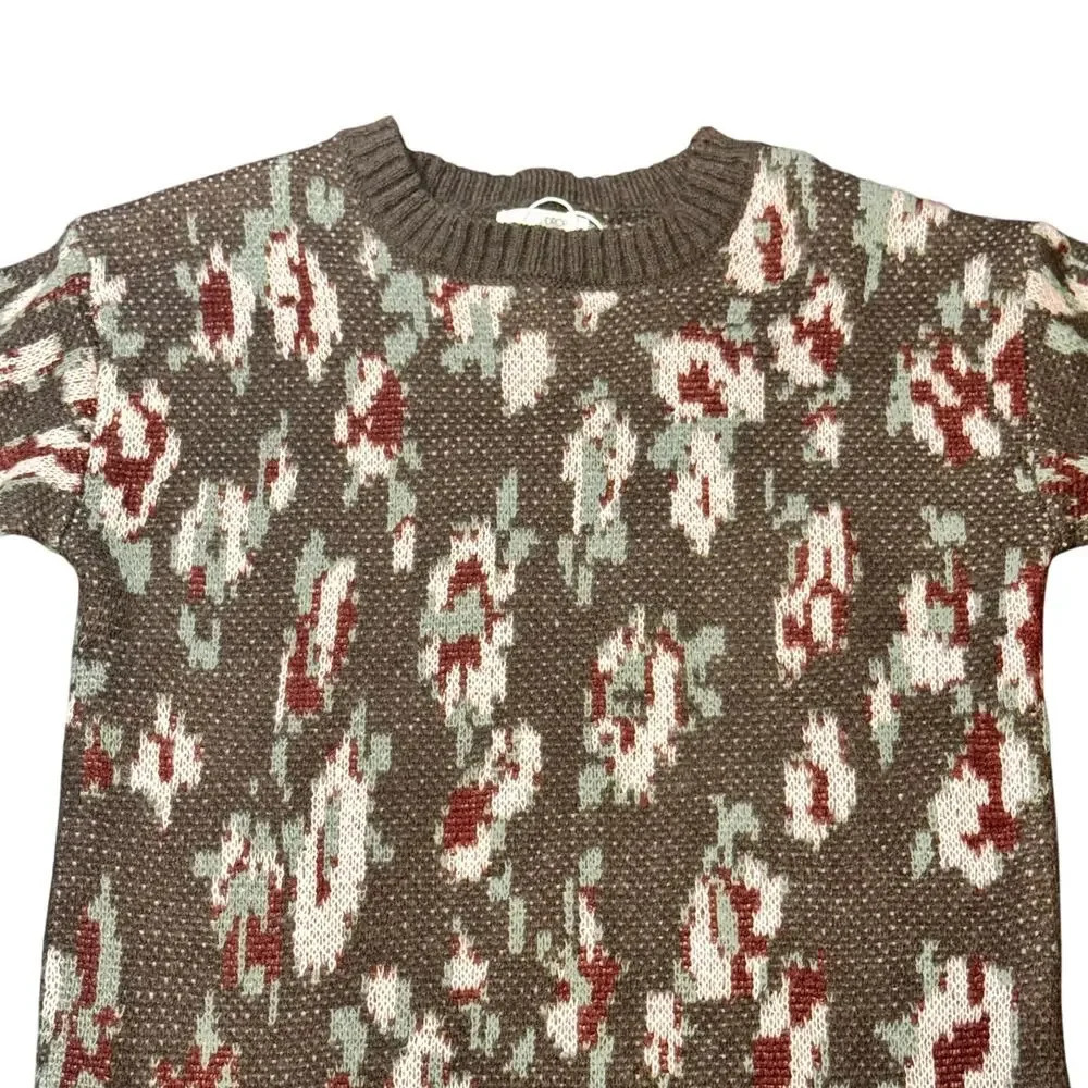 New STITCHDROP Jakarta Floral Print Sweater Dress Jardin Brown Pink Women's XS - Picture 2 of 10